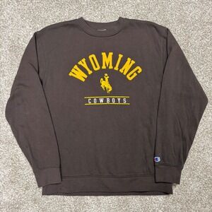 Champion Wyoming Cowboys Crewneck Sweatshirt Brown Mens Size Medium University